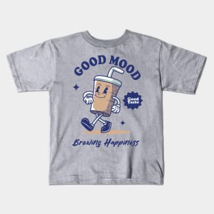 Retro Coffee Cup Cartoon Kids T-Shirt